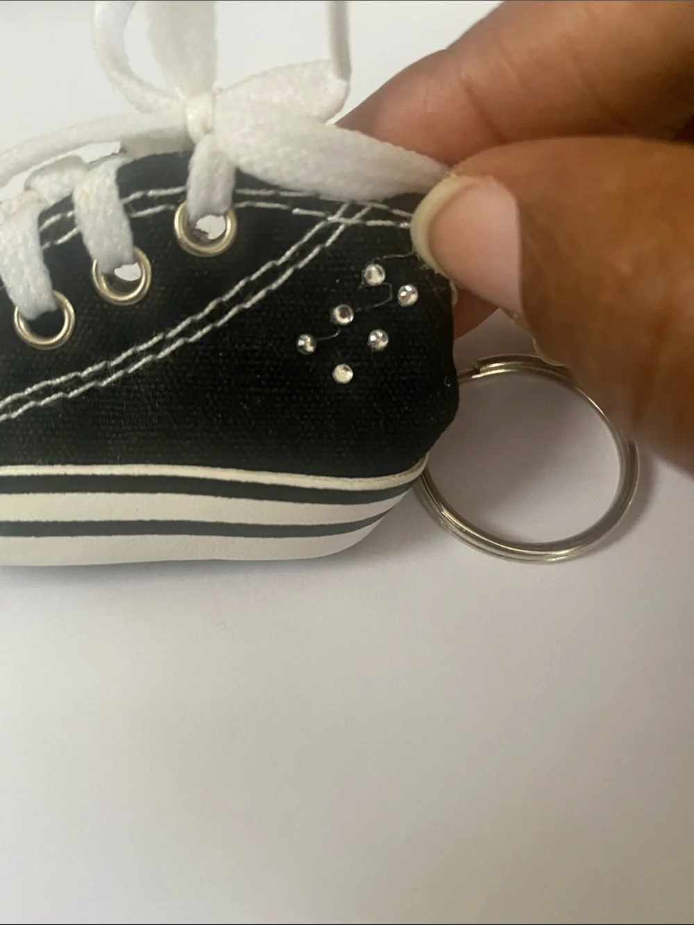 Black Rhinestone Sneaker Key & Card Holder
